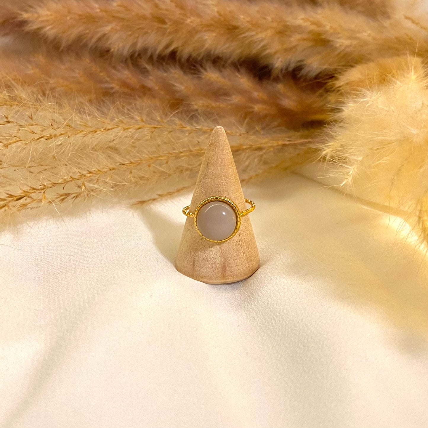 Nyra | Grey Agate | Adjustable Ring