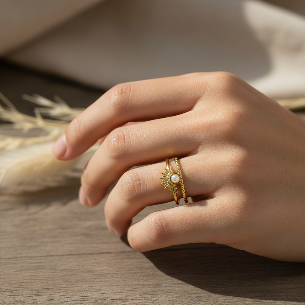Solaris Crown | Mother of Pearl | Adjustable Ring