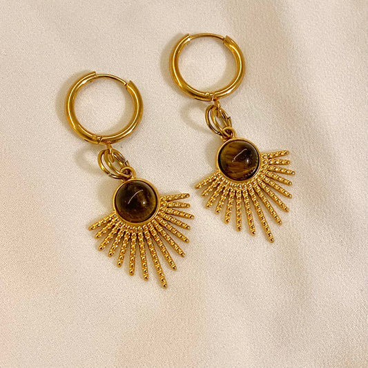 Solara Earrings | Tiger's Eye