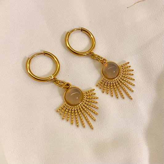 Solara Earrings | Grey Agate