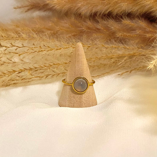Saraya | Grey Agate | Adjustable Ring